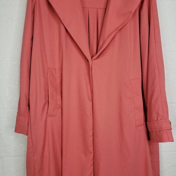 Soft Surroundings Coral Trench Coat Size Large - Picture 5 of 16